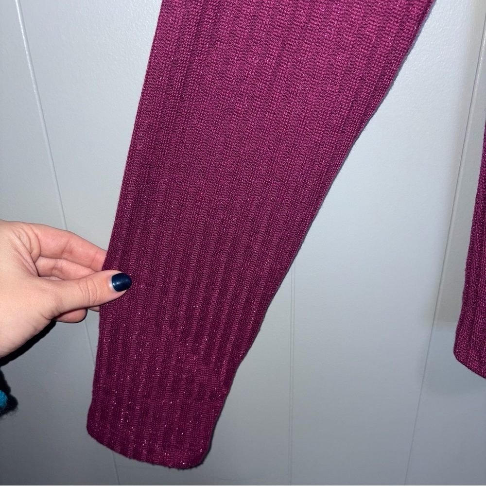 Anthropologie Maeve Meryl Purple Shimmer Button Front Cardigan Sweater Medium - Picture 6 of 8